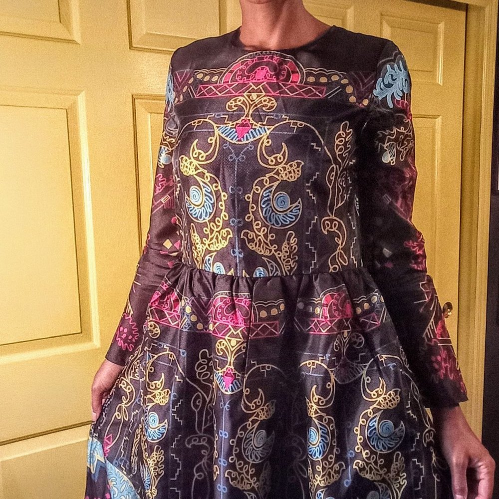 absolutely beautiful ethnic print full length maxi dress